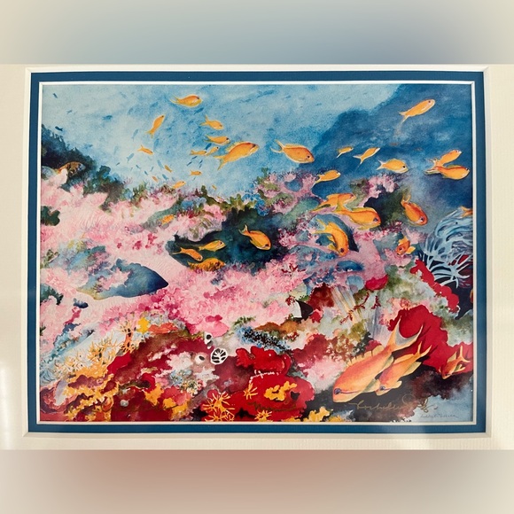 Rochelle Salzer “Marine” Print of Watercolor Signed - Picture 5 of 9